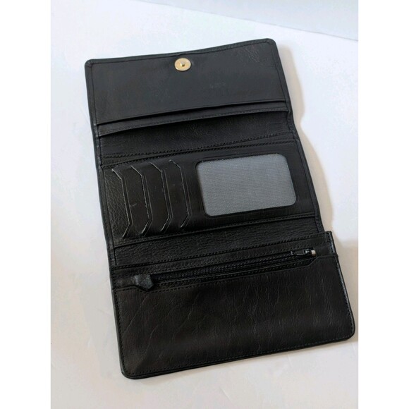 TAKIF Leather Industry Black Genuine Leather Slim Trifold 7" Wallet - Picture 7 of 9